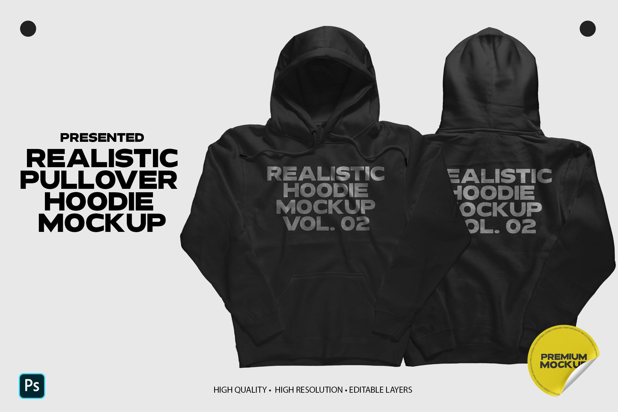 Black hoodie 2024 mockup psd free