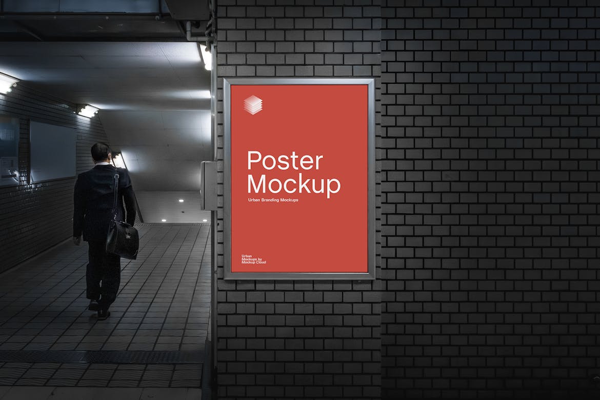 Subway Poster Mockup Scene | Premium & Free PSD Mockup Store