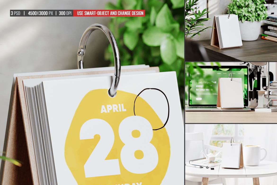 Daily Flip Desk Calendar Mockup Premium & Free PSD Mockup Store
