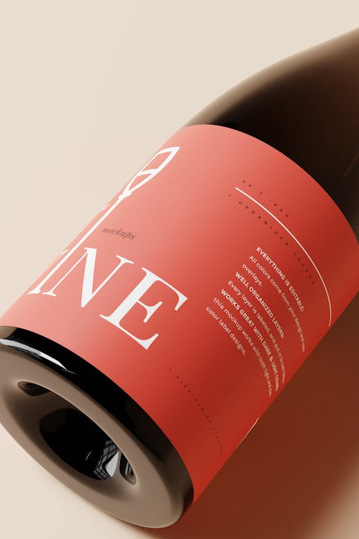 Sparkling Wine Bottle Mockups to Showcase Your Wine Products Premium