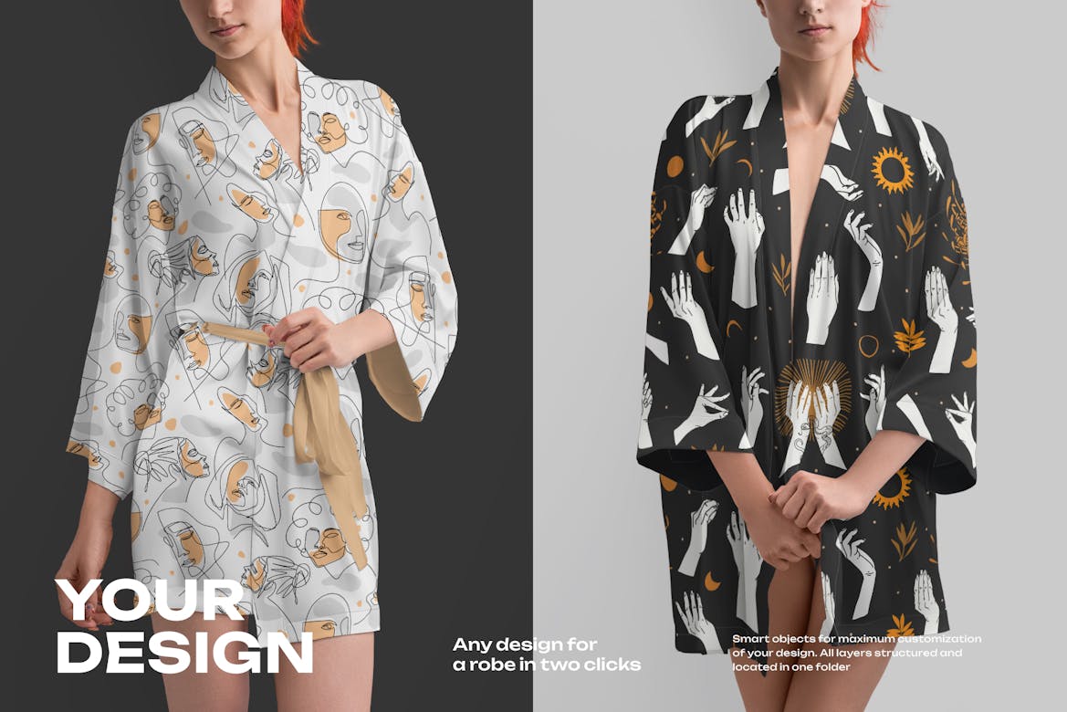 4 Mockups of a Silk Robe | Premium & Free PSD Mockup Store