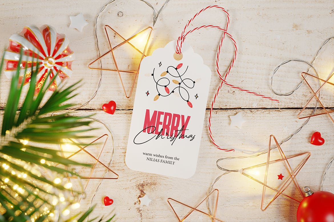 Christmas Gift Tag Mockup Gift Tag Mockup Name Tag Mockup   Etsy