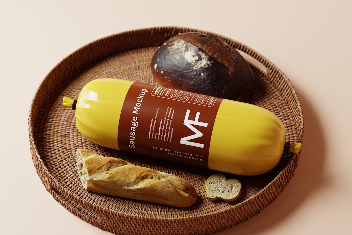 Sausage, Salami or Bologna Packaging Mockups Premium & Free PSD