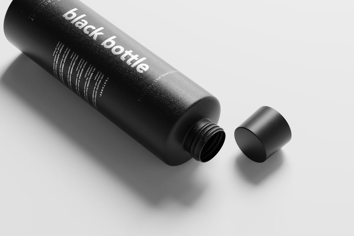 Black Matte Plastic Bottle Mockups | Premium & Free PSD Mockup Store