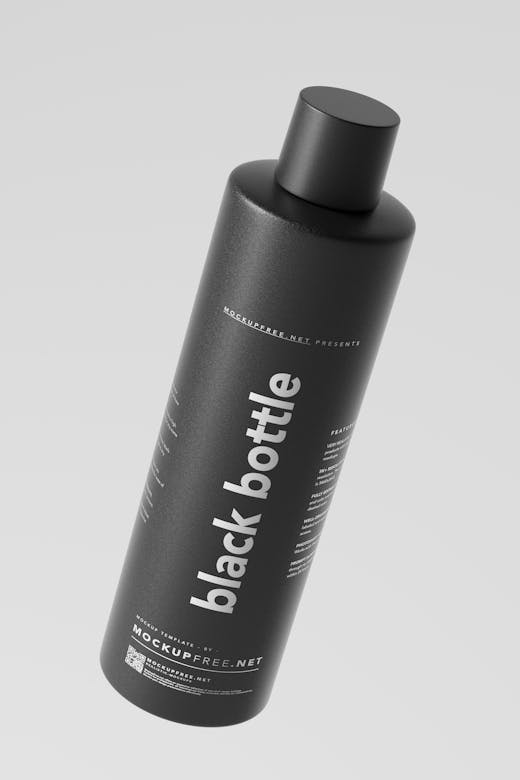 Black Matte Plastic Bottle Mockups | Premium & Free PSD Mockup Store